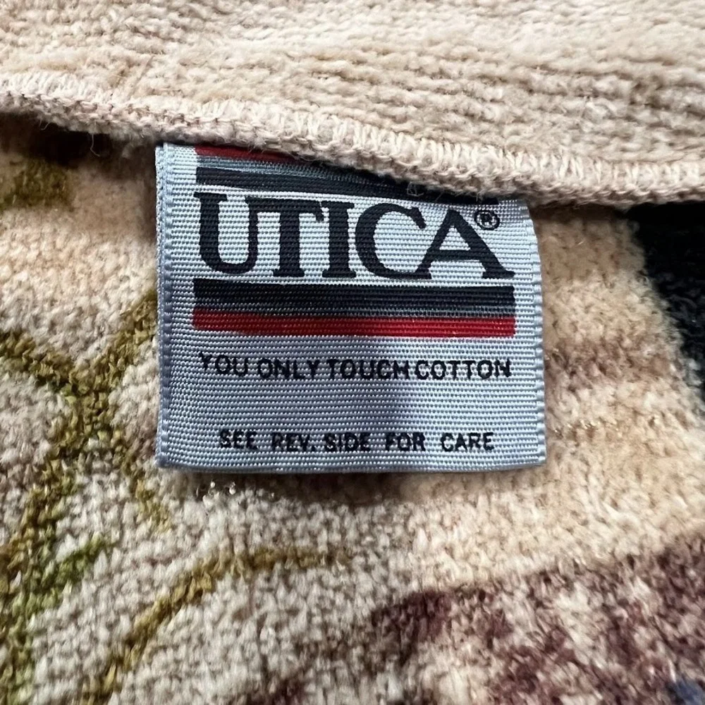 Vintage Utica Canadian Goose Towel Set 3 Pc Bath Hand Washcloth 80s Retro Cabin